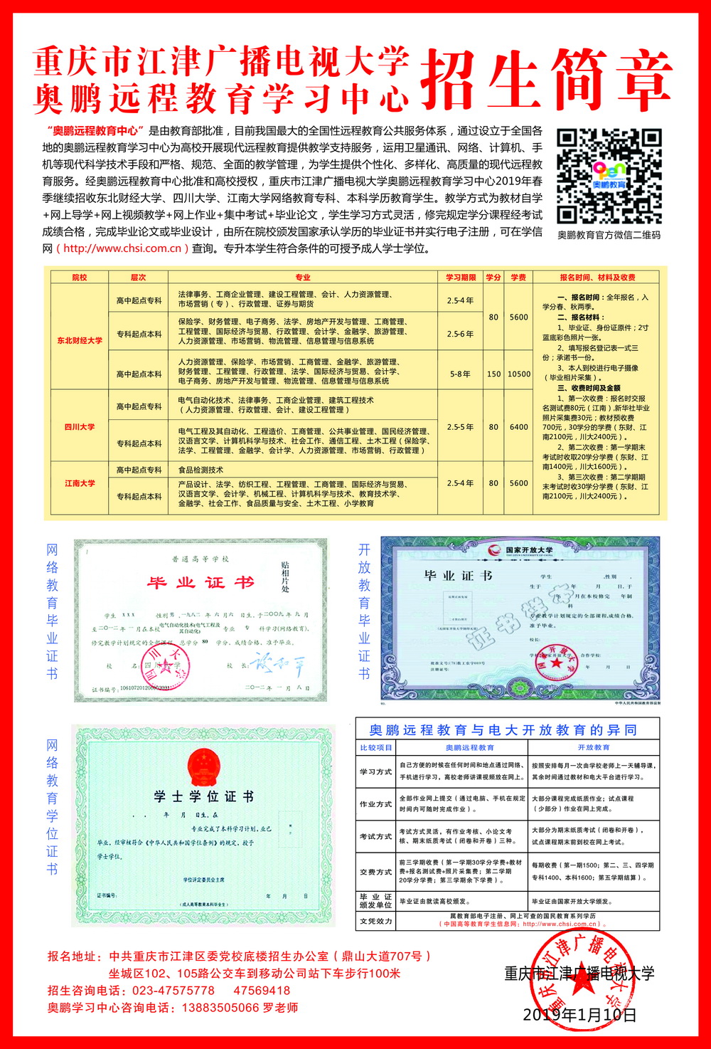 重庆市江津广播电视大学招生简章