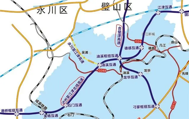 合璧津高速及江瀘北線高速公路示意圖